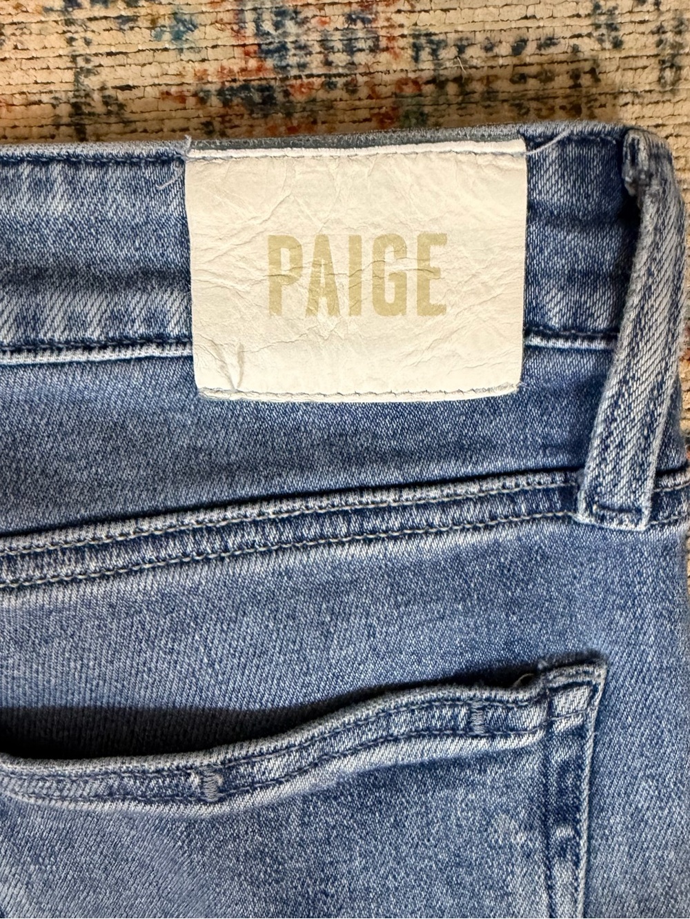 PAIGE Laurel Canyon Jeans 29 High Rise Flare Bootcut Medium Wash Stretch Denim - Picture 6 of 12